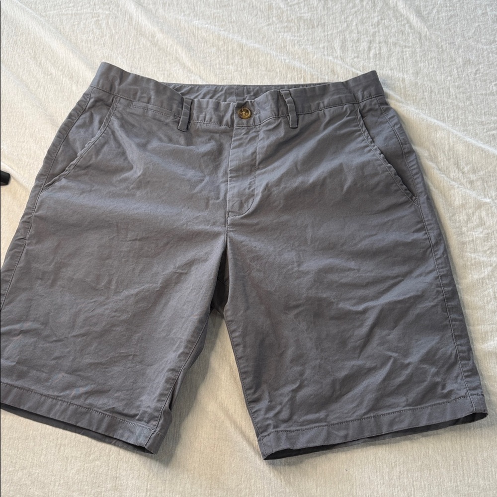 Bonobos Mens 31 Gray Chino Shorts Cotton 9 Inch Inseam